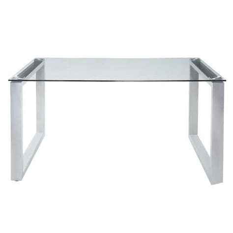 Acme Furniture Caspian 60 In Rectangle Clear Glass And Chrome Glass Dining Table 74015 The