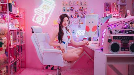 Brunette Model Long Hair Women Sitting Looking At Viewer Asian