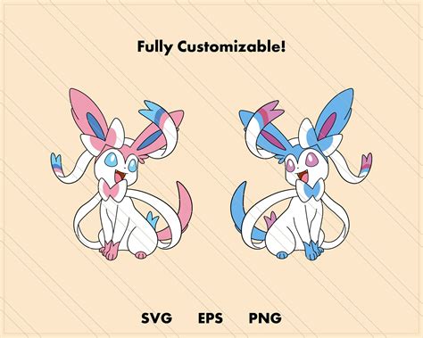 Sylveon Pokemon Svg Cut File Layered Digital Template Etsy