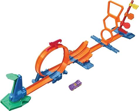 Amazon Hot Wheels Track Set With Car Steam Flight Path Challenge Learn The Basic