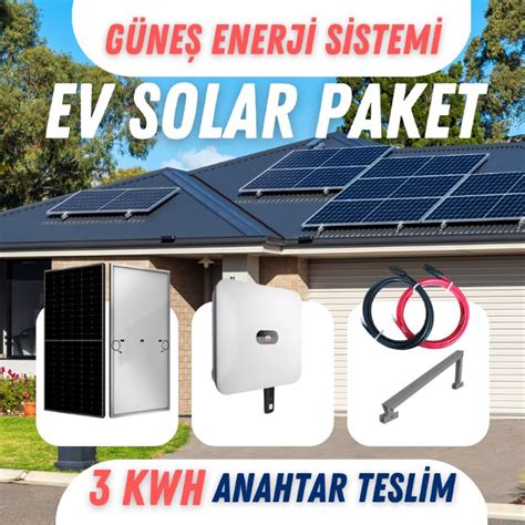 Müstakil Ev Güneş Paneli Enerji Sistemi 3 Kw Güneş Paneli