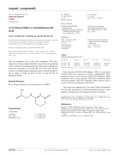 PDF 2 3 Oxocyclohex 1 Enylamino Acetic Acid