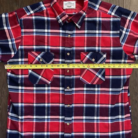 Vtg Northwest Territory Red Blue Plaid Flannel Shirt … Gem