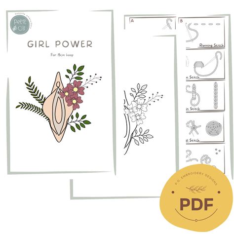 Embroidery PDF Pattern Vagina Design Pdf Pattern Embroidery Pattern Hand Embroidery Pattern
