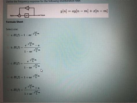 Solved Derive The Frequency Response For The Following Chegg