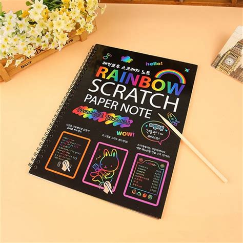 Large Magic Color Rainbow Scratch Paper DIY Doodling Rainbow Scratch ...