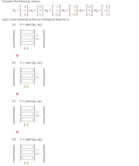 Solved Consider the following vectors. | Chegg.com