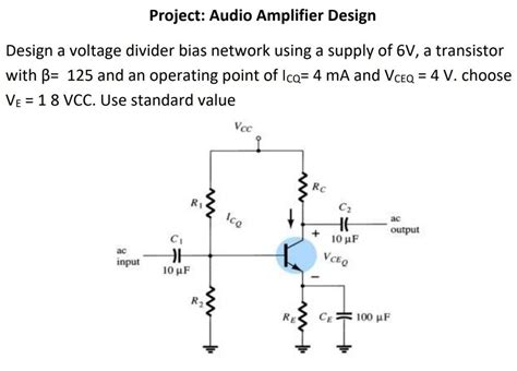 Solved Design A Voltage Divider Bias Network Using A Supply