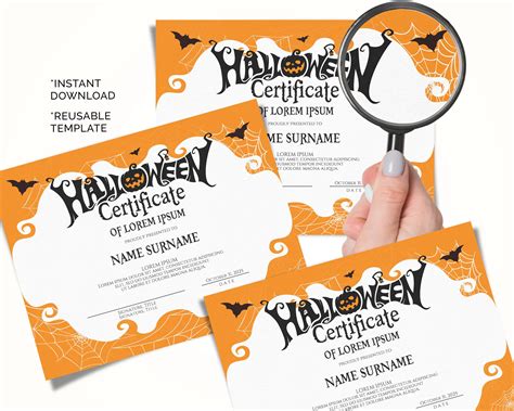 Halloween Certificate Template Word Printable Word Searches