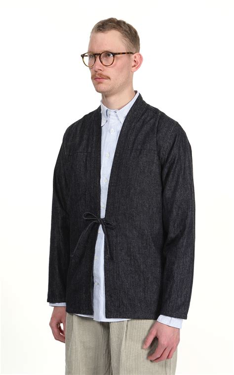 Naked Famous Denim Kimono Shirt Slub Nep Rinsed Denim Indigo Cultizm