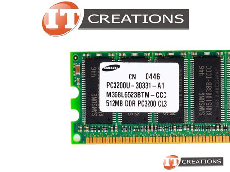 M368L6523BTM-CCC HP / Samsung 512MB PC-3200 DDR-400 Unbuffered NON ECC ...