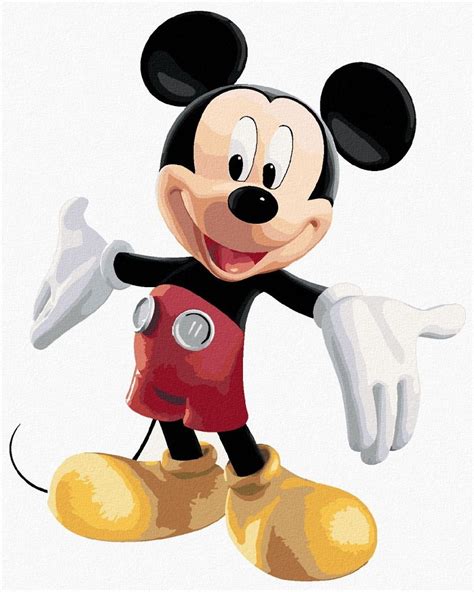 Malowanie Po Numerach Myszka Mickey Na Bia Ym Tle Obraz X