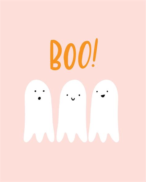 Cute Ghost Halloween Printable Pink Ghost Halloween Art Boo Sign