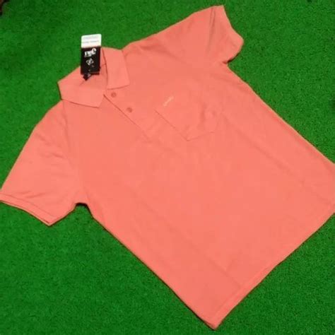 Polo Light Pink Juki Collar T Shirt Half Sleeves Plain At Rs 269