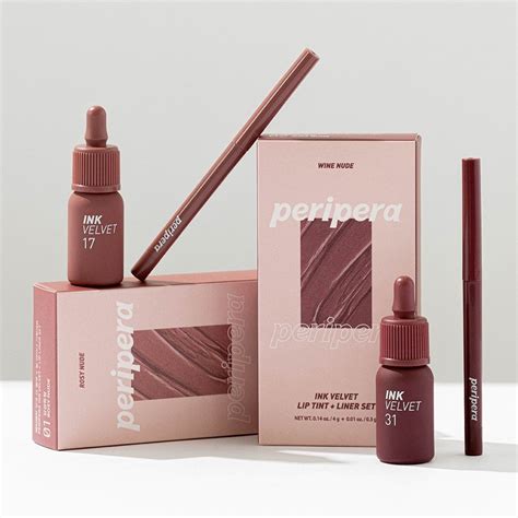 Jual READY Peripera Ink Velvet Liquid Lipstick Lip Tint Lip Liner Set Rosy Nude Wine Nude