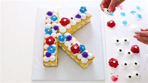 Floral Initial Cake Cream Tart Style I Scream For Buttercream