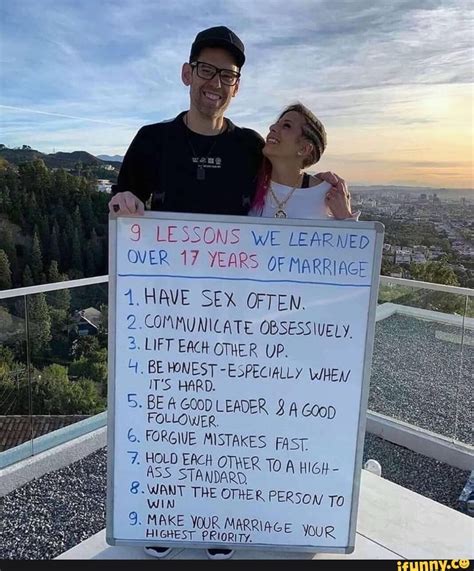 LESSONS WE LEARNED OVER 17 YEARS OF MARRIAGE I HAVE SEX OFTEN 2 COMMUNICATE OBSESSIVELY LIFT