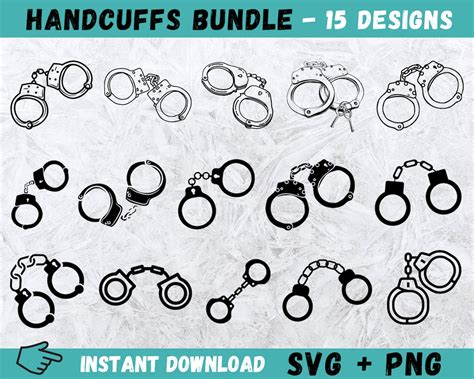 Police Handcuffs Svg Handcuffs Svg Handcuffs Outline Instant