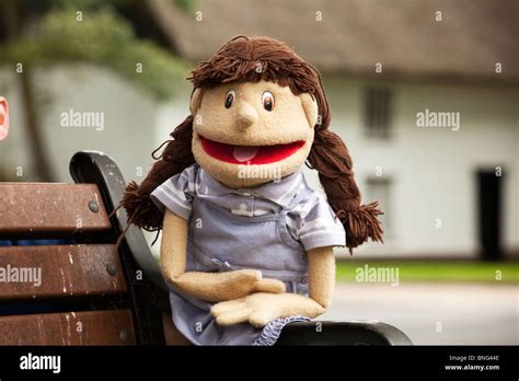 Brunette Smiling Girl Puppet Stock Photo Alamy