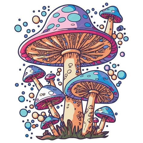 Premium Vector | Mushroom vector illustration psychedelic trippy fungus