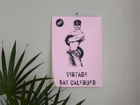 Vintage Gay Calendar 2024 Pink Retro Magazine Gay Calendar Etsy New Zealand