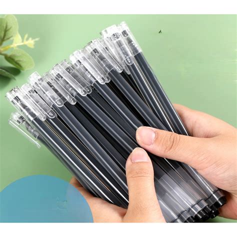 Pcs Simple And Transparent Mm Gel Pen Large Capacity Black Ink Pen