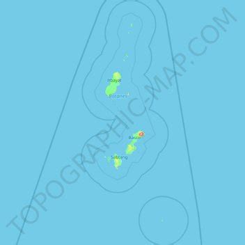 Batanes topographic map, elevation, terrain