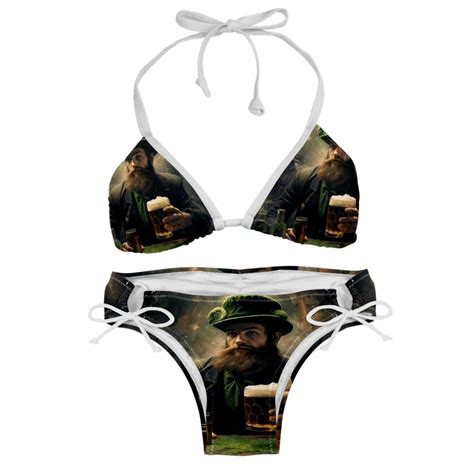Saint Patrick S Day Detachable Sponge Adjustable Strap Bikini Set Two Pack Beach Pool Scenes