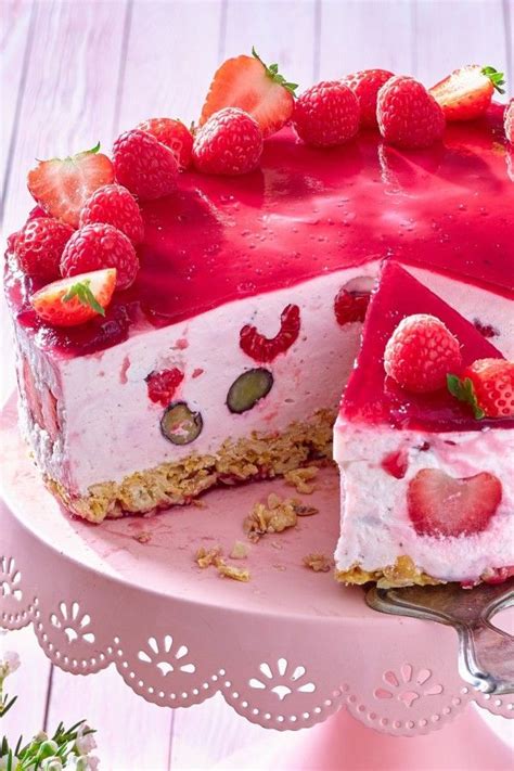 Frische Beeren Quark Torte aus dem Kühlschrank Rezept Kuchen und