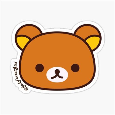 a brown teddy bear sticker on a white background