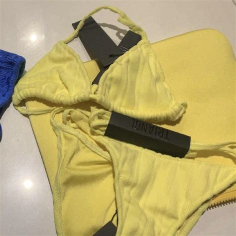 Yellow Triangl Bikini Set Size Xs Top And Bottom Depop