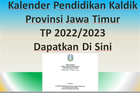 Kaldik Provinsi Jawa Timur Tahun Pelajaran 2022 2023