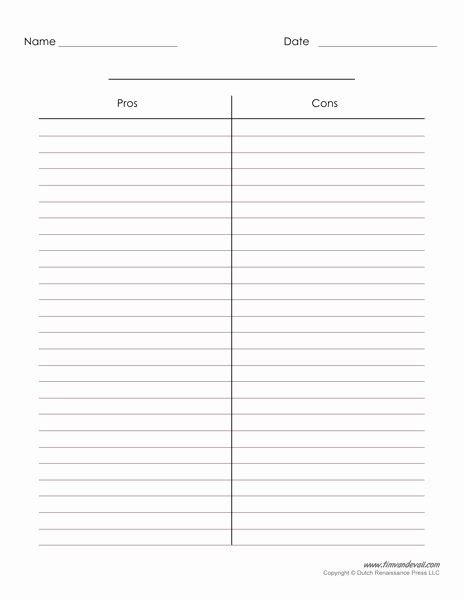 Printable Blank Chart Template 8 Column