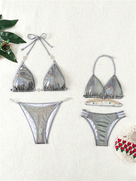 Conjunto De Mai Bikini Fashion F Rias Lazer Cintilante Fofo Acess Rios Resistentes Em