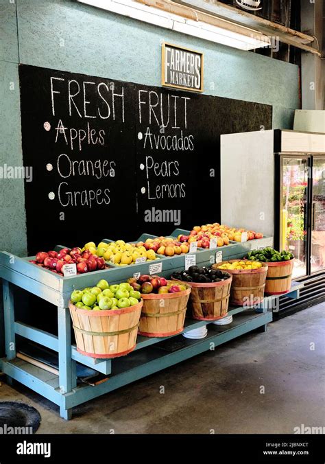 Fresh Fruits And Vegetables On Sale At A Farm Market Or A Local