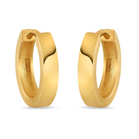 24ct Gold Plain Hoop Earring PureJewels UK