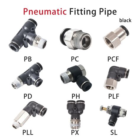 Black Brass Nickel Plating Pneumatic Fitting PC PCF PD PH PLF PX SL