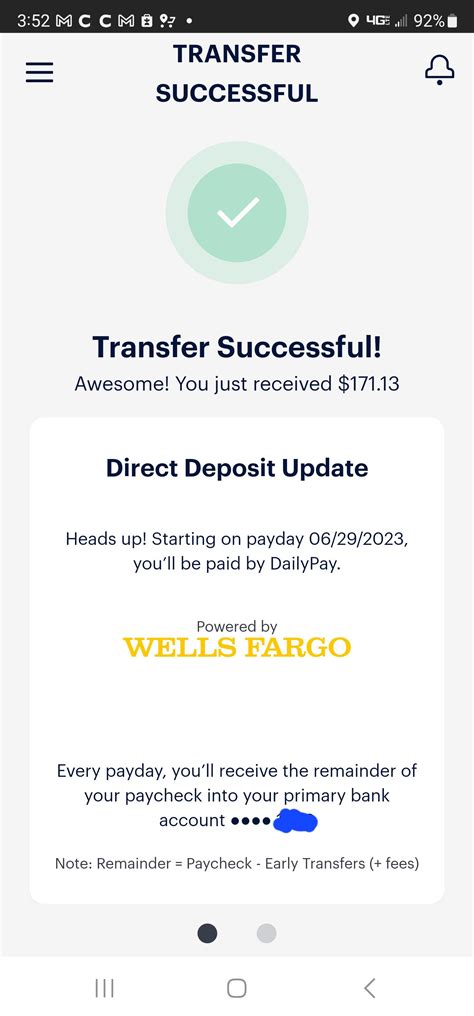 First time using Daily pay. What does this mean starting on payday