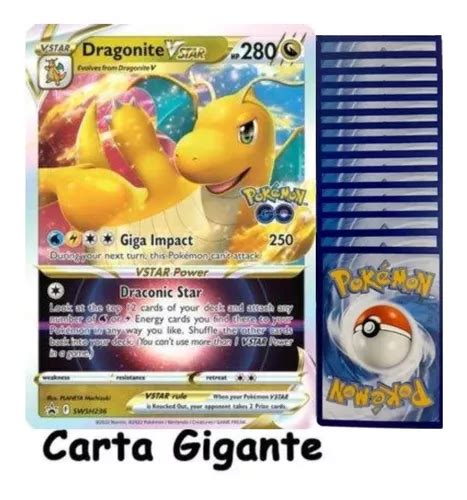 Carta Pok Mon Dragonite V Pre O Baixo Pokemon Go Brinde