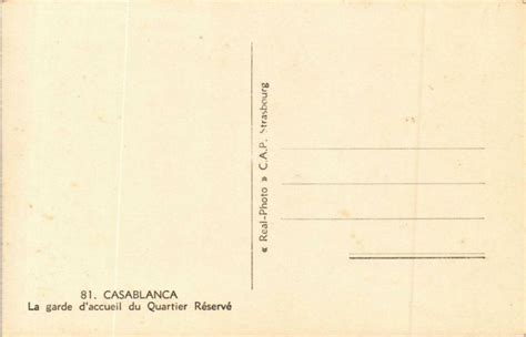 PC CPA CASABLANCA Quartier Reserve Garde D Accueil FEMALE ETHNIC NUDE A10382 Europe France
