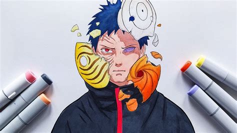 How To Draw Obito Uchiha Step By Step Tutorial Naruto Youtube