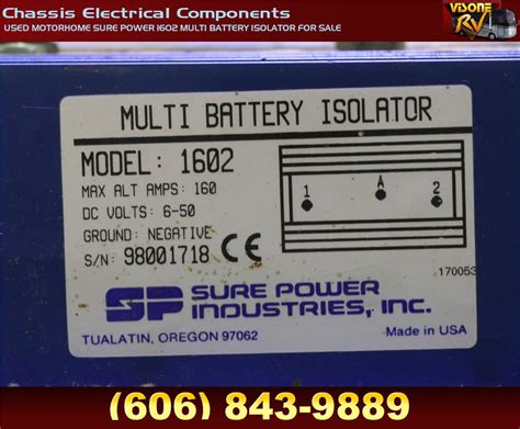 Rv Chassis Parts Used Motorhome Sure Power 1602 Multi Battery Isolator For Sale Chassis