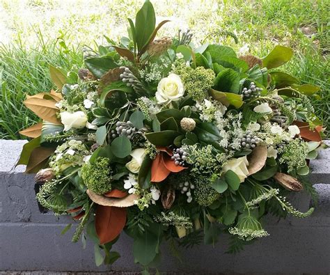 Natural Greenery Casket Spray In Augusta Ga The Bloom Closet Florist