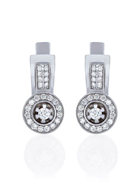 Гатамов Серьги ювелирные Золото белое 585 пробы - купить с доставкой по ...