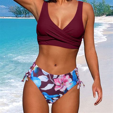 Snowsong Triangle Bikini New Women S Solid Color Sexy Split Bikini