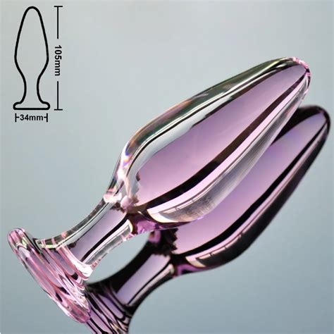 Aliexpress Buy Mm Pink Pyrex Glass Bead Crystal Anal Dildo Butt Plug Fake Male Penis
