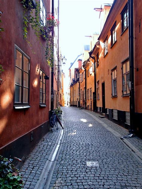 Historical Cobbled Stone Street With Buildings Stock Image Image Of