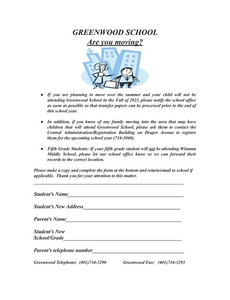 Are you moving? | Greenwood Elementary