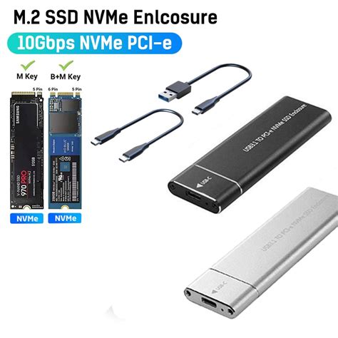 M2 Nvme Ssd Enclosure External M2 Nvme เคส M2 Usb 31 Type C 10gbps อะ