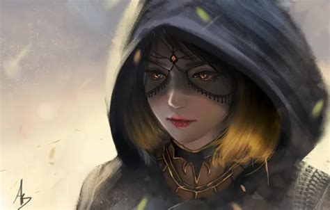 Обои girl fantasy face blonde digital art artwork fantasy art yellow eyes на телефон и